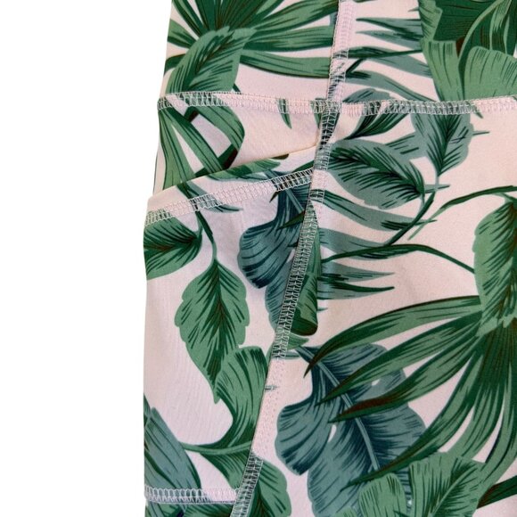 Gottex Women’s Green Leaf Print High-Waist Shorts With Pockets Size S - New - Picture 4 of 9